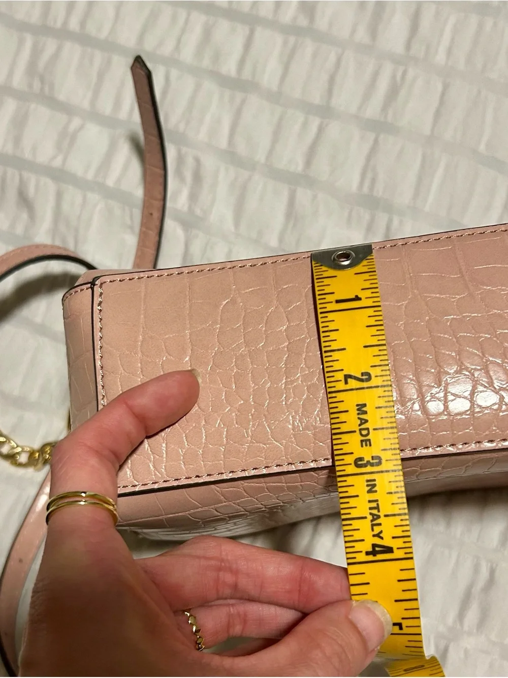 ALDO Rose Pink Croc-Embossed Crossbody with Tassel